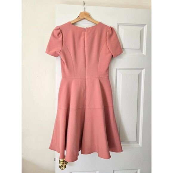 Gal Meets Glam Kate Pink Fit & Flare Short Sleeve Dress W pockets US Sz 0 - Picture 10 of 12